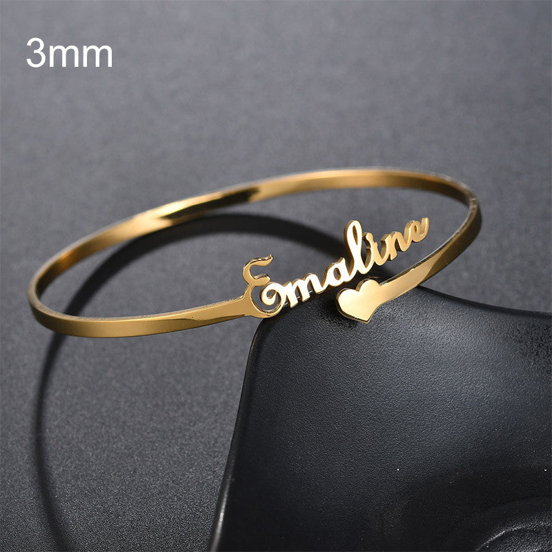 Cursive Name Plate Bracelet