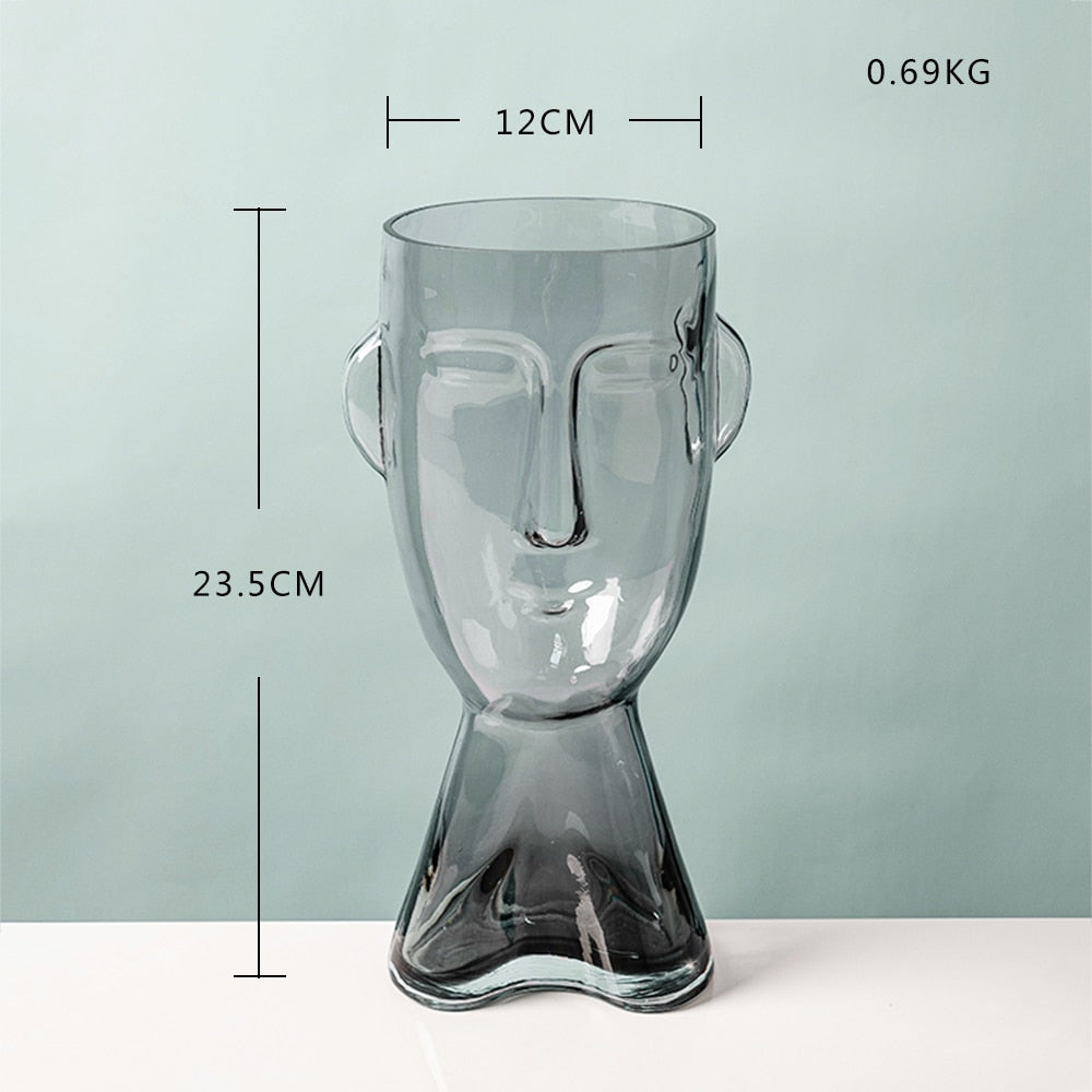 Abstract Face Glass Vase