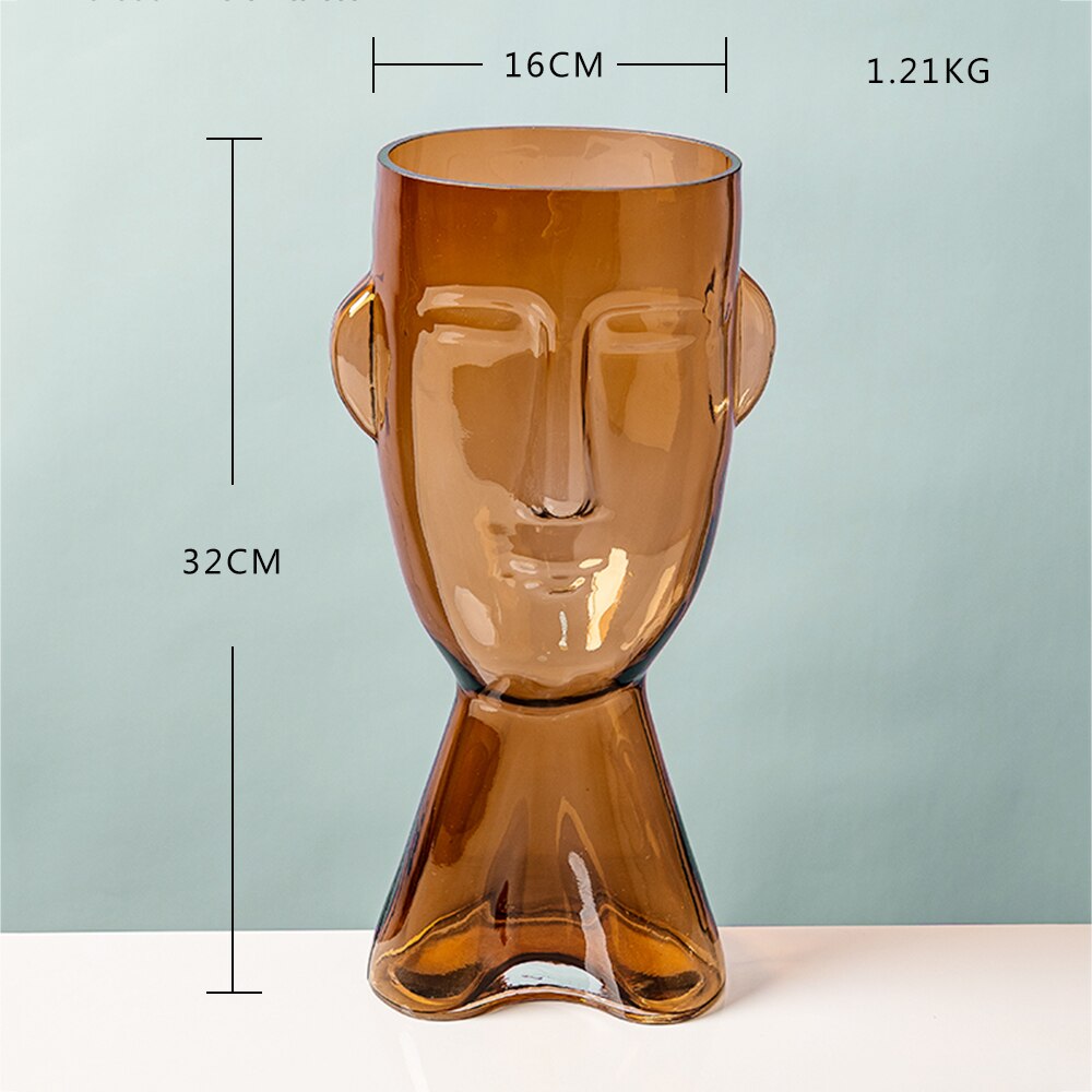 Abstract Face Glass Vase