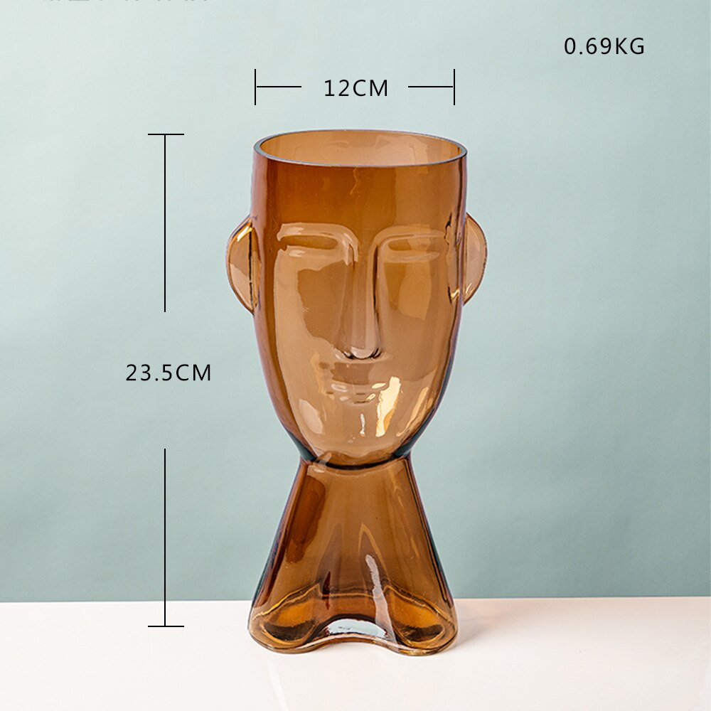 Abstract Face Glass Vase