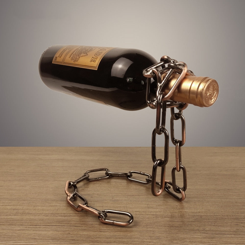 Metal Chain Illusion Wine Rack