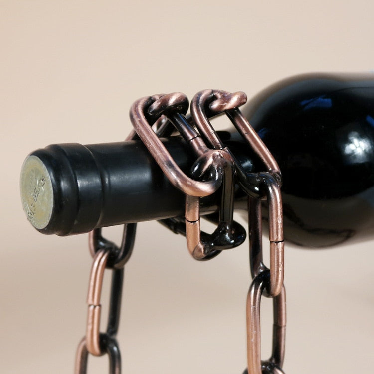 Metal Chain Illusion Wine Rack