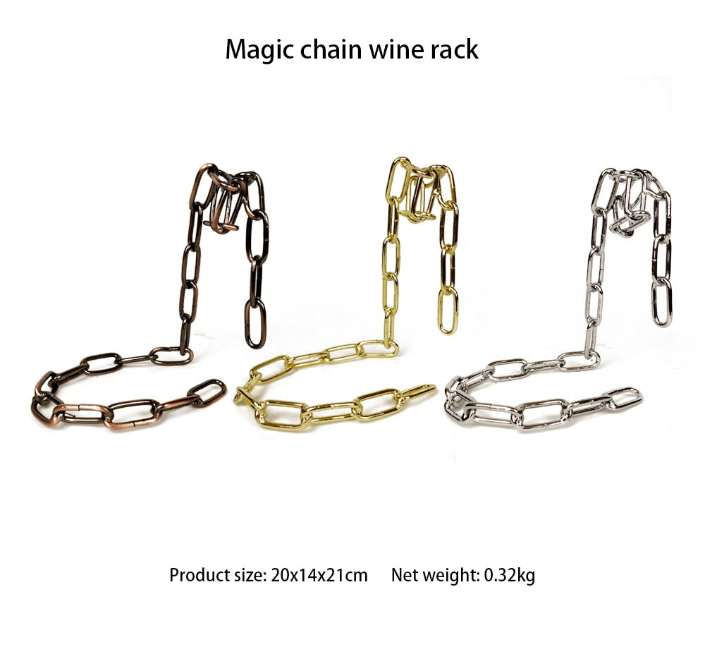 Metal Chain Illusion Wine Rack