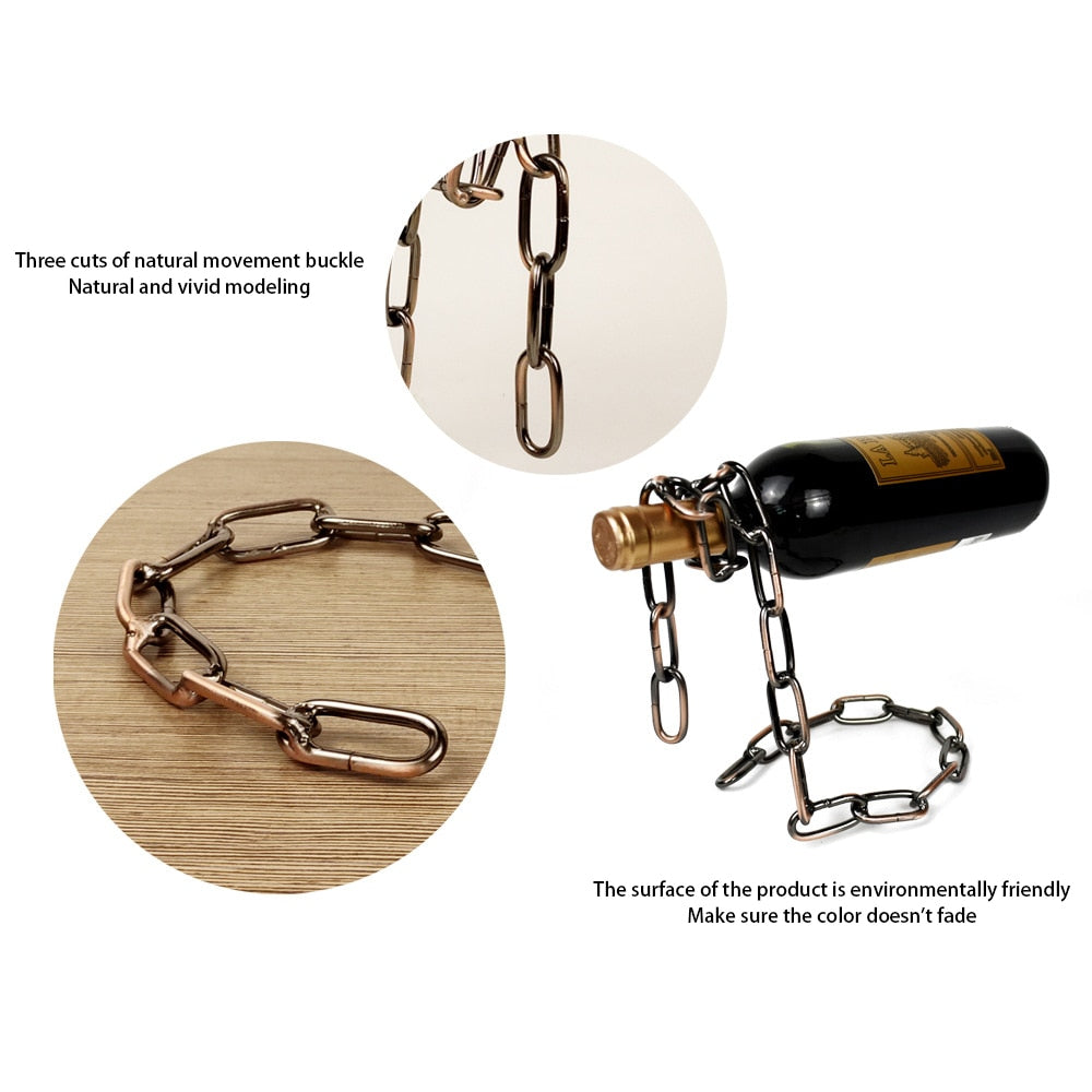 Metal Chain Illusion Wine Rack