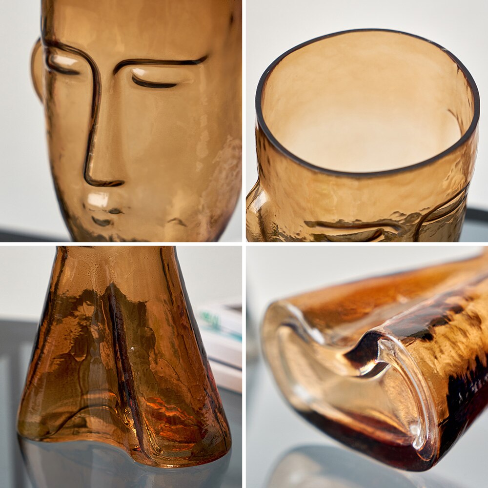 Abstract Face Glass Vase