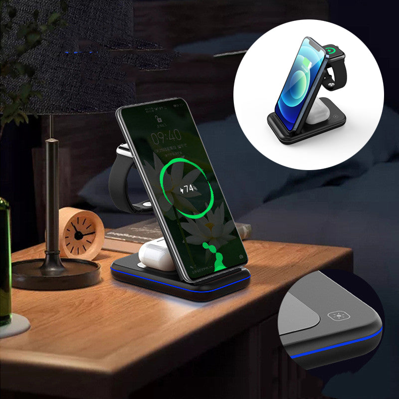 Three-in-One Wireless Charger (Airpods, Phone, Watch)